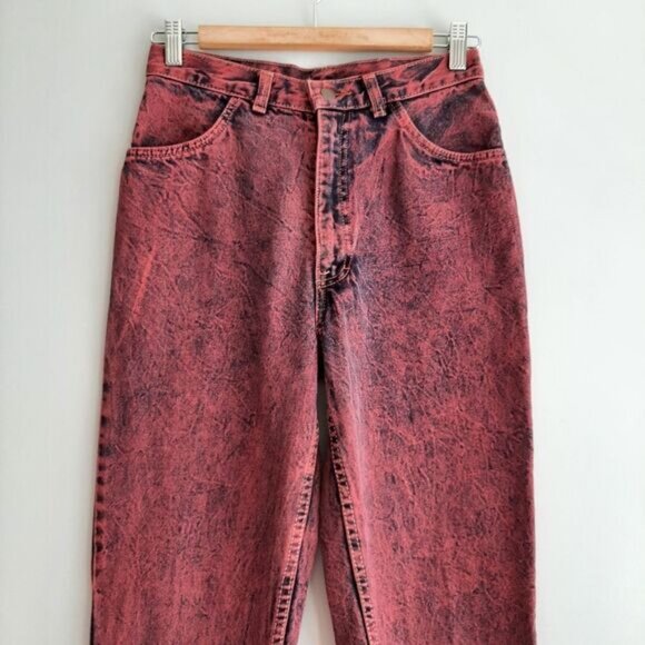 BELOW THE BELT Overdyed Acid Wash Jeans High Waisted Vintage Sz 10 - Picture 2 of 9